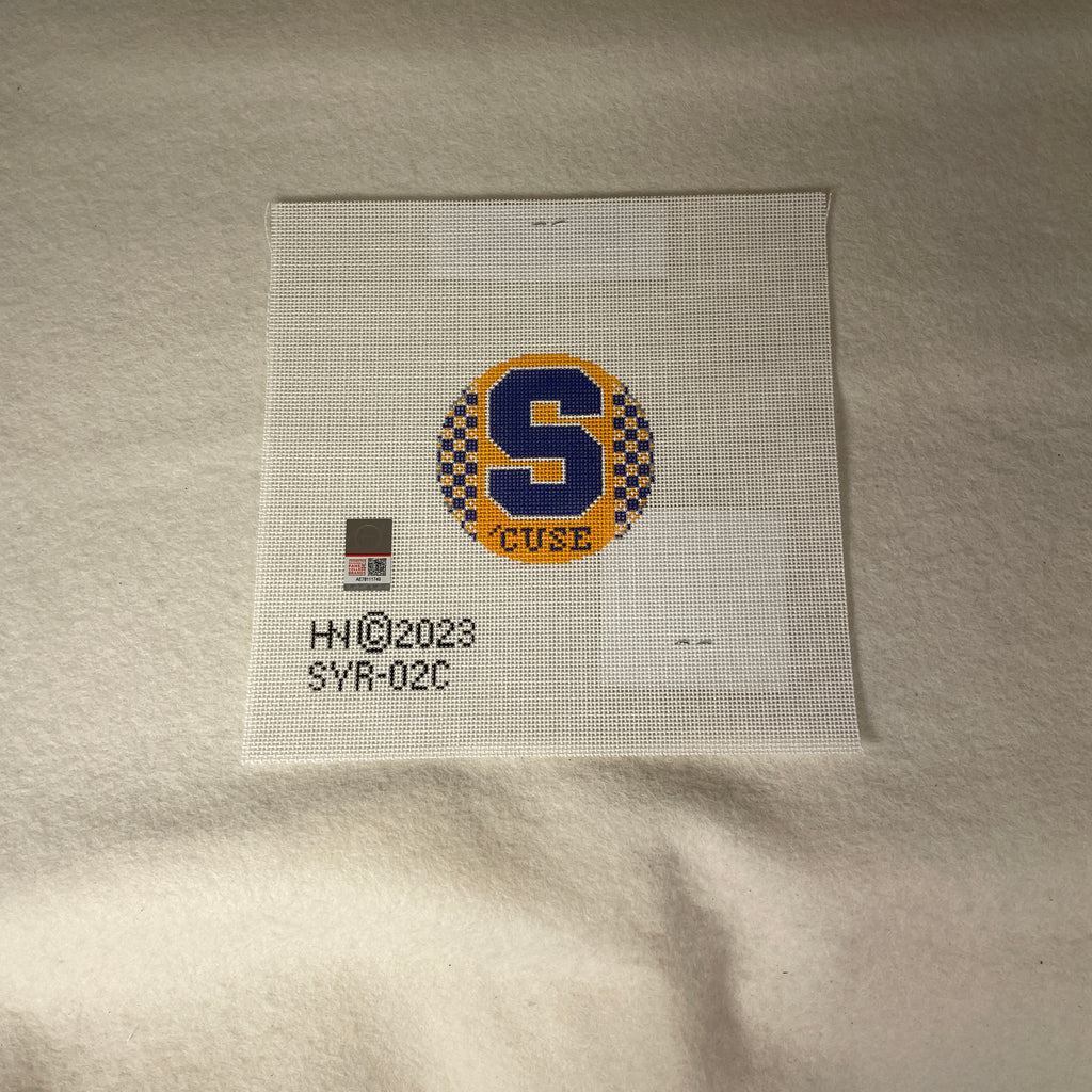 * Hedgehog Needlepoint Syracuse University Round