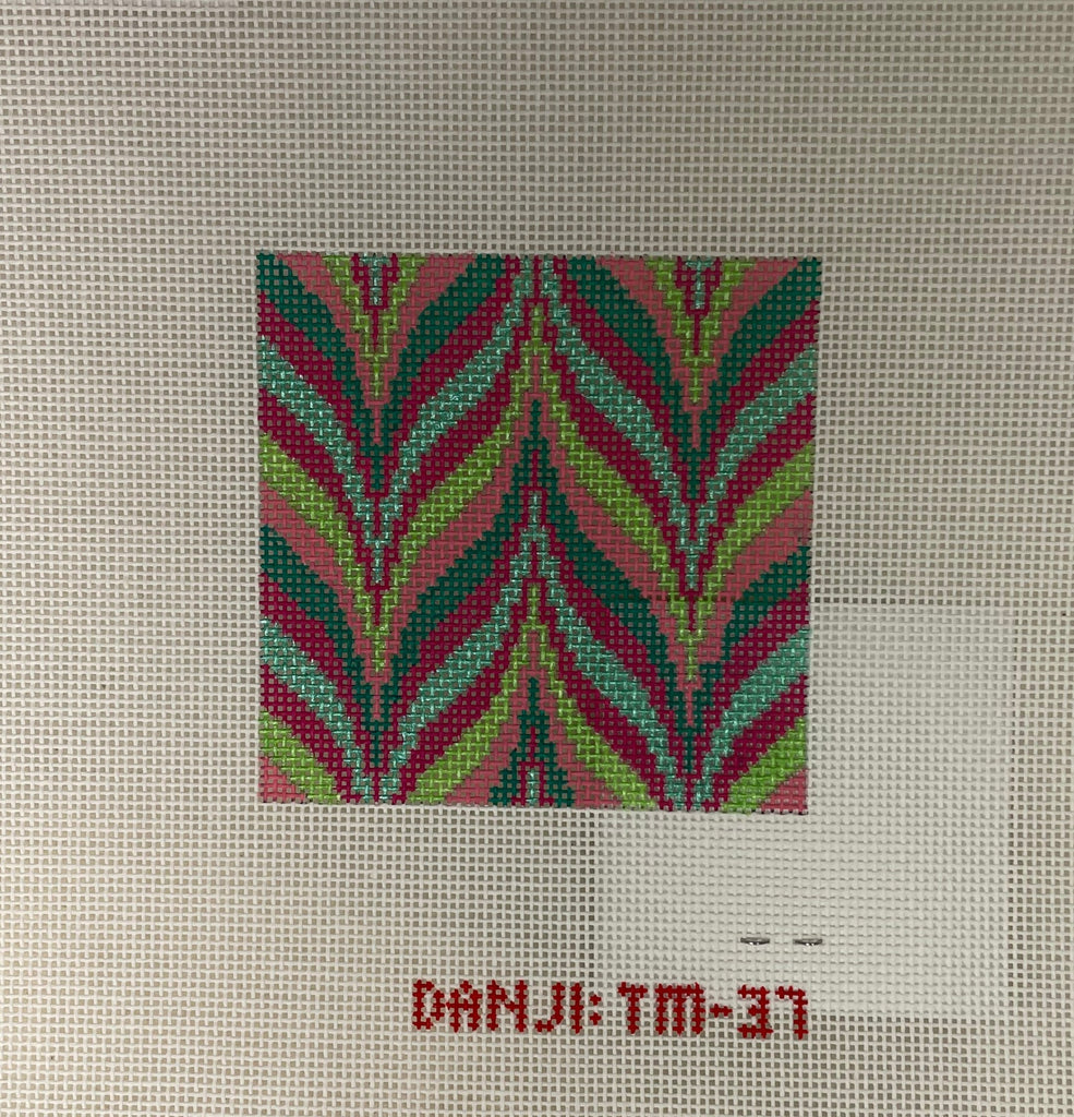 * Danji Designs/ Tanya Mertel TM37 Pink/ Green Coaster
