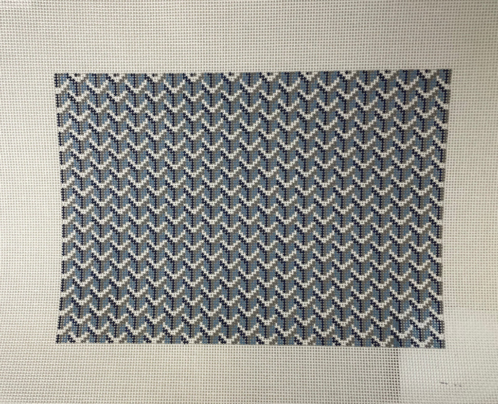 *Anne Fisher Needlepoint AF25B  7x10 'Y' Clutch- Blue