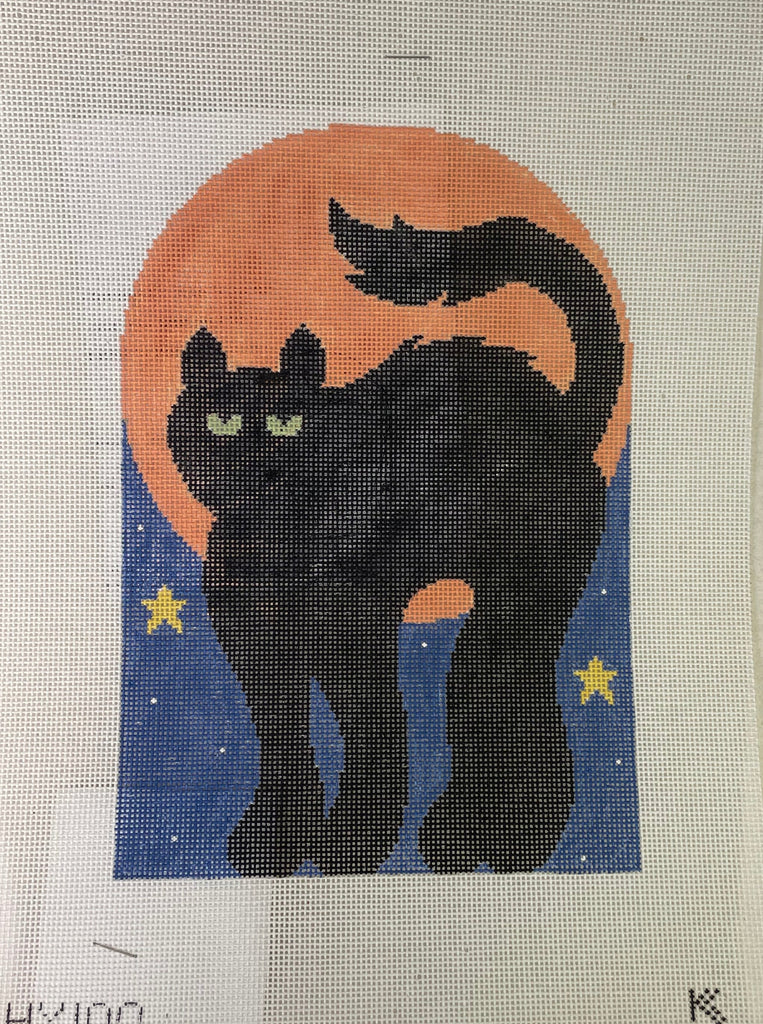 *SALE  Kathy Schenkel HX100 Black Cat w/ Bat Button