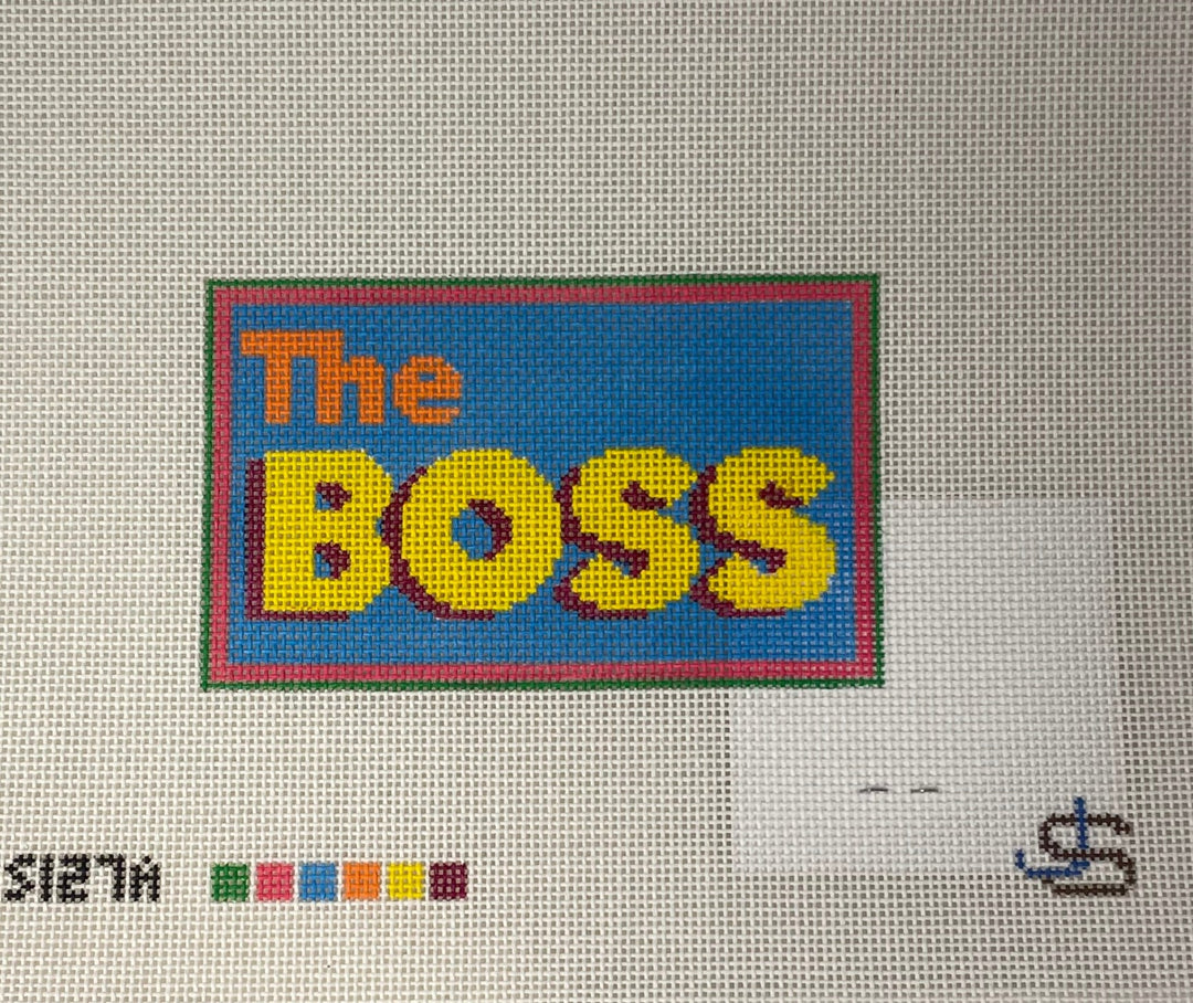 * Jeni Sandberg JS127A  The Boss Paperweight Canvas- Bright Bold Letters
