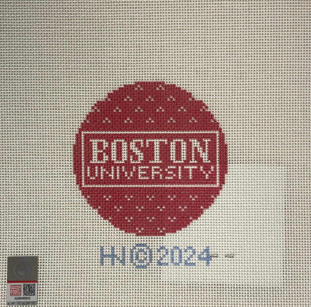 * Hedgehog Needlepoint Boston University Round Collegiate Series