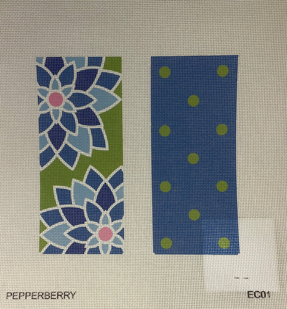 * Pepperberry Designs EC01 Graphic Flower Eyeglass Case, Blue