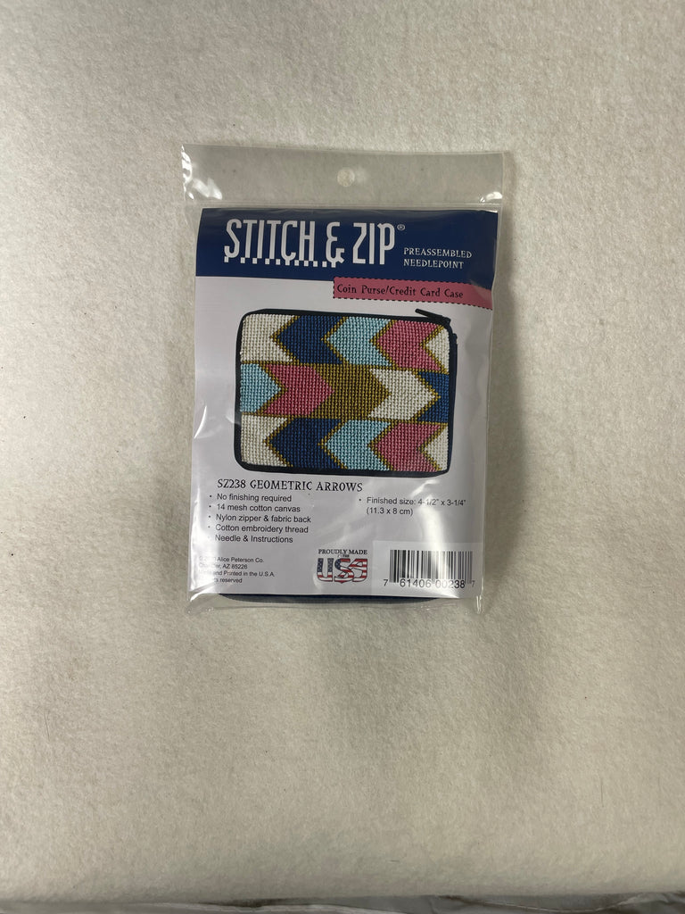 Alice Peterson SZ238 Stitch and Zip Geometric Arrows Coin Purse