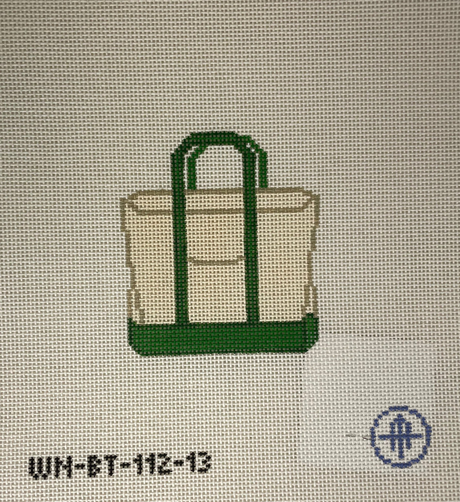 *Wheelhaus Needlepoint BT112- Green Tote - 13 mesh