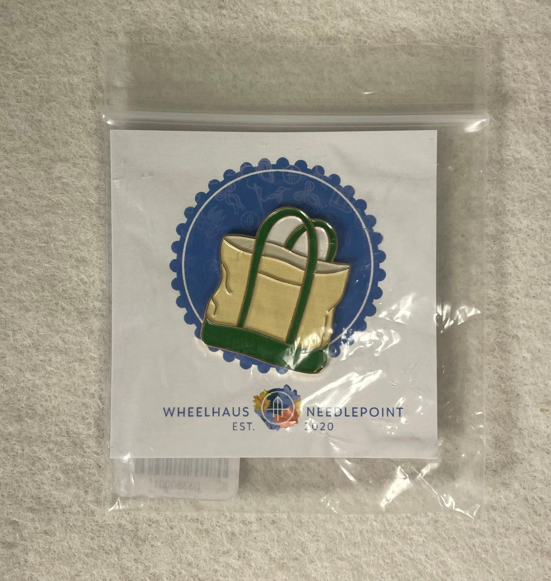Wheelhaus Needlepoint  Boat Tote Green Needle minder