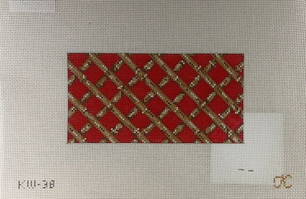 *Kate Woodward Bamboo Trellis Clutch Insert- Red