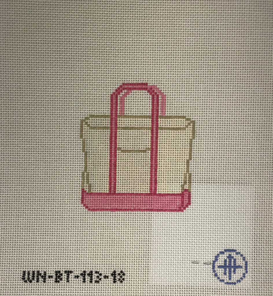 *Wheelhaus Needlepoint BT113- Pink Tote - 18 mesh