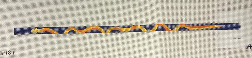 *Anne Fisher Needlepoint AF187 Orange and Blue  Wrap Bracelet