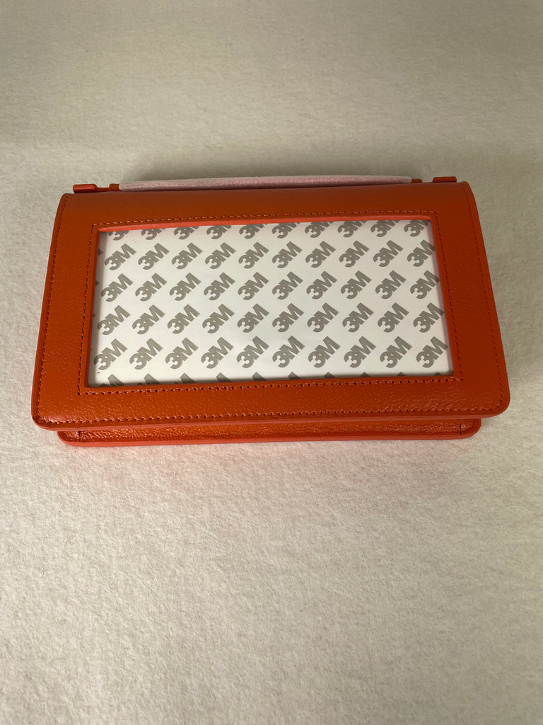 Rachel Barri The Everyday Clutch- Tangerine with Silver Chain