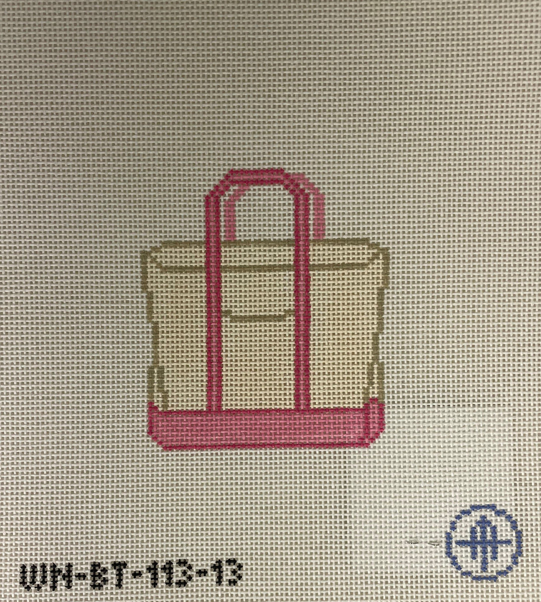 *Wheelhaus Needlepoint BT113- Pink Tote - 13 mesh