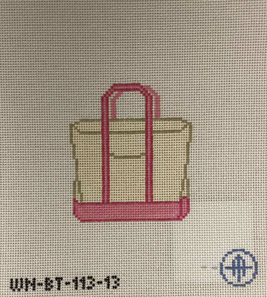 *Wheelhaus Needlepoint BT113- Pink Tote - 13 mesh