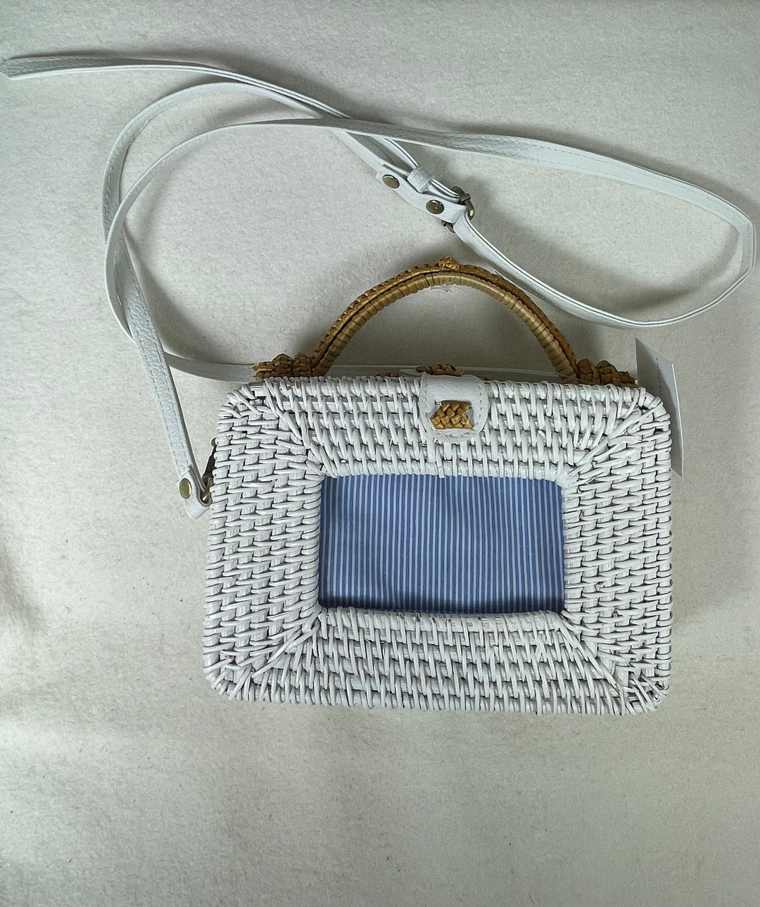 * Penny Linn Designs 2x4 Rectangle Wicker Bag- White