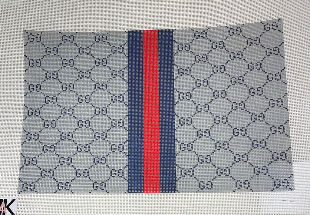 * Kimberly Ann MBB-05A G's and Stripes Large Flat- Blue/ Gray