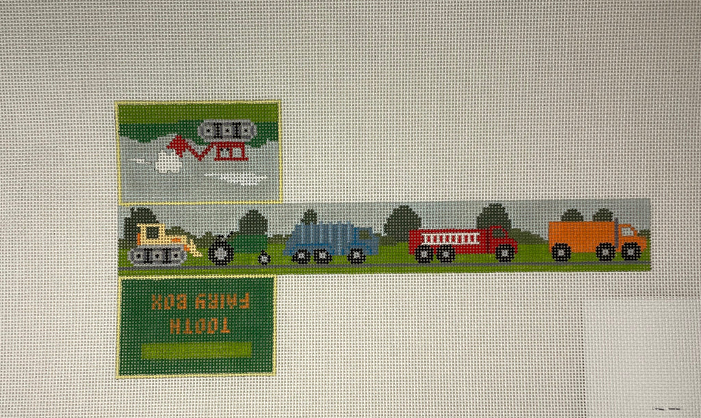 * Susan Roberts Needlepoint 1081T Tooth Fairy Box- Trucks