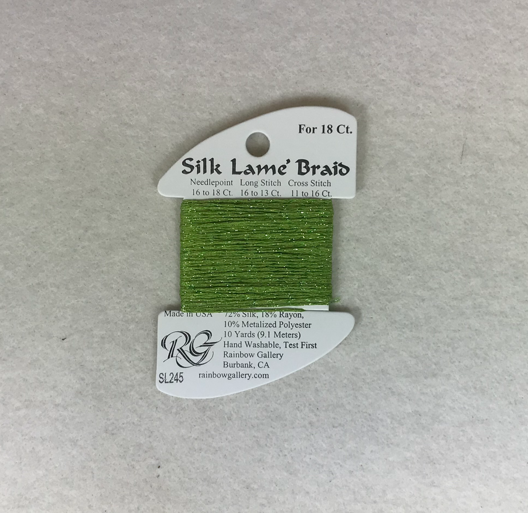 Silk Lame Braid SL245 Green Banana
