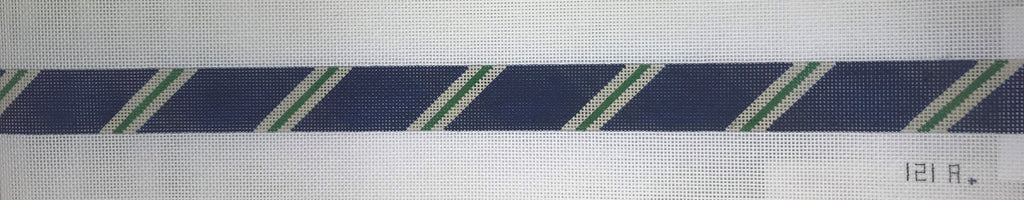 The Meredith Collection 174 Stripe 3-2-3 Navy/Khaki Belt