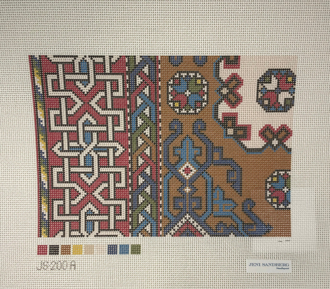 * Jeni Sandberg Needlepoint JS200A Holbein Clutch- Red and Brown