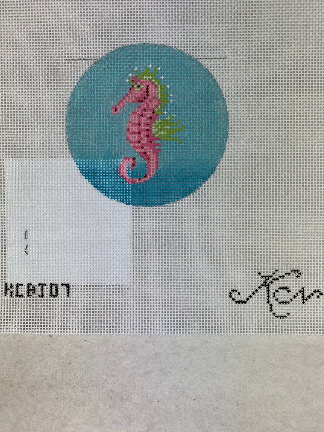 Kelly Clark Studio KCBJ07 Pink Seahorse Round
