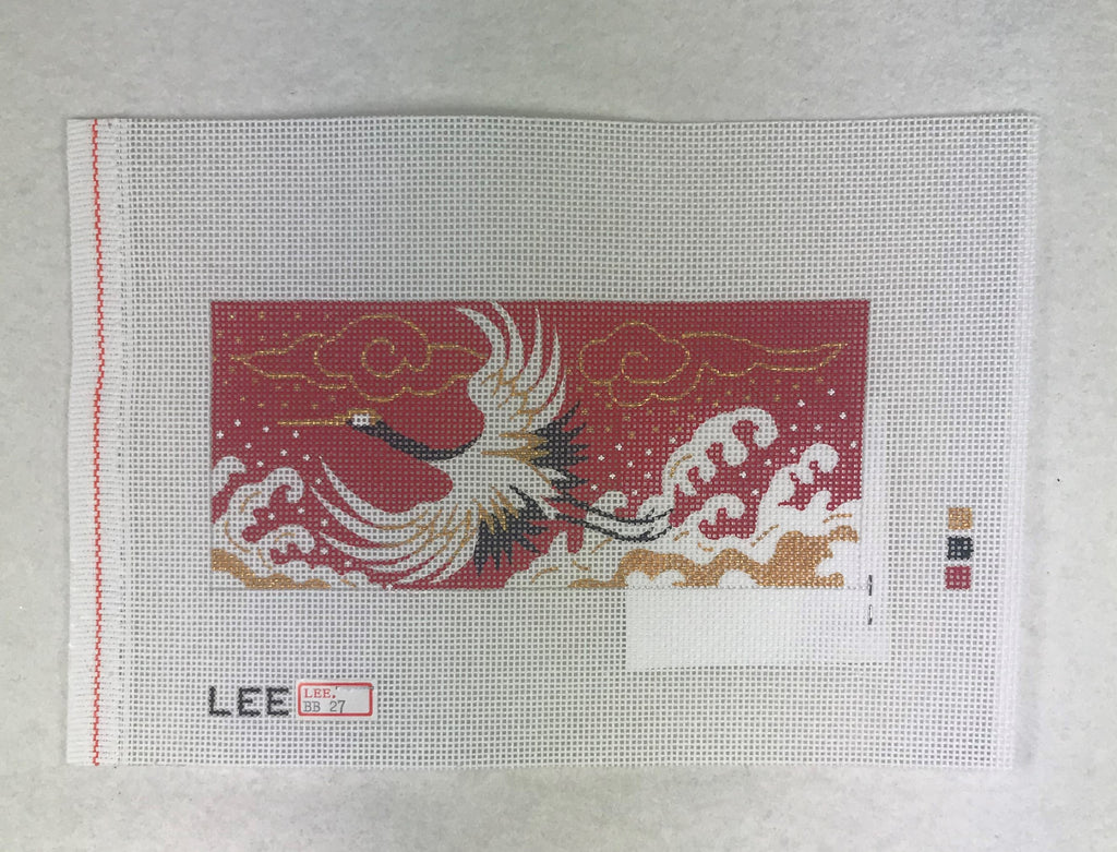 Lee's Needle Arts BB27 Crane on Red