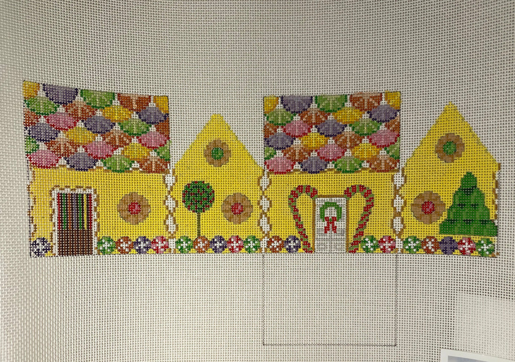 * Susan Roberts Needlepoint 0229-18 Lemon Chiffon and Fruit Slices 3D Gingerbread House