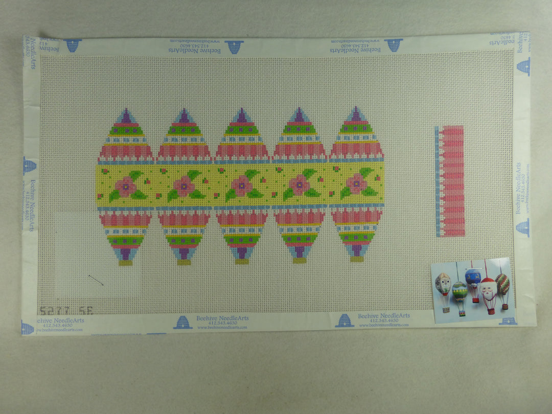 *SALE Susan Roberts Needlepoint 5277 Floral & Stripes 3D