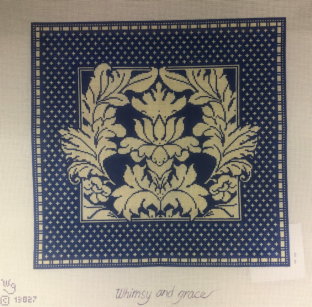 Whimsy and Grace 13027 Damask Flower Pillow
