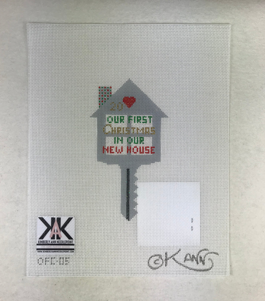 Kimberly Ann Needlepoint OFC 05 House Key, Christmas