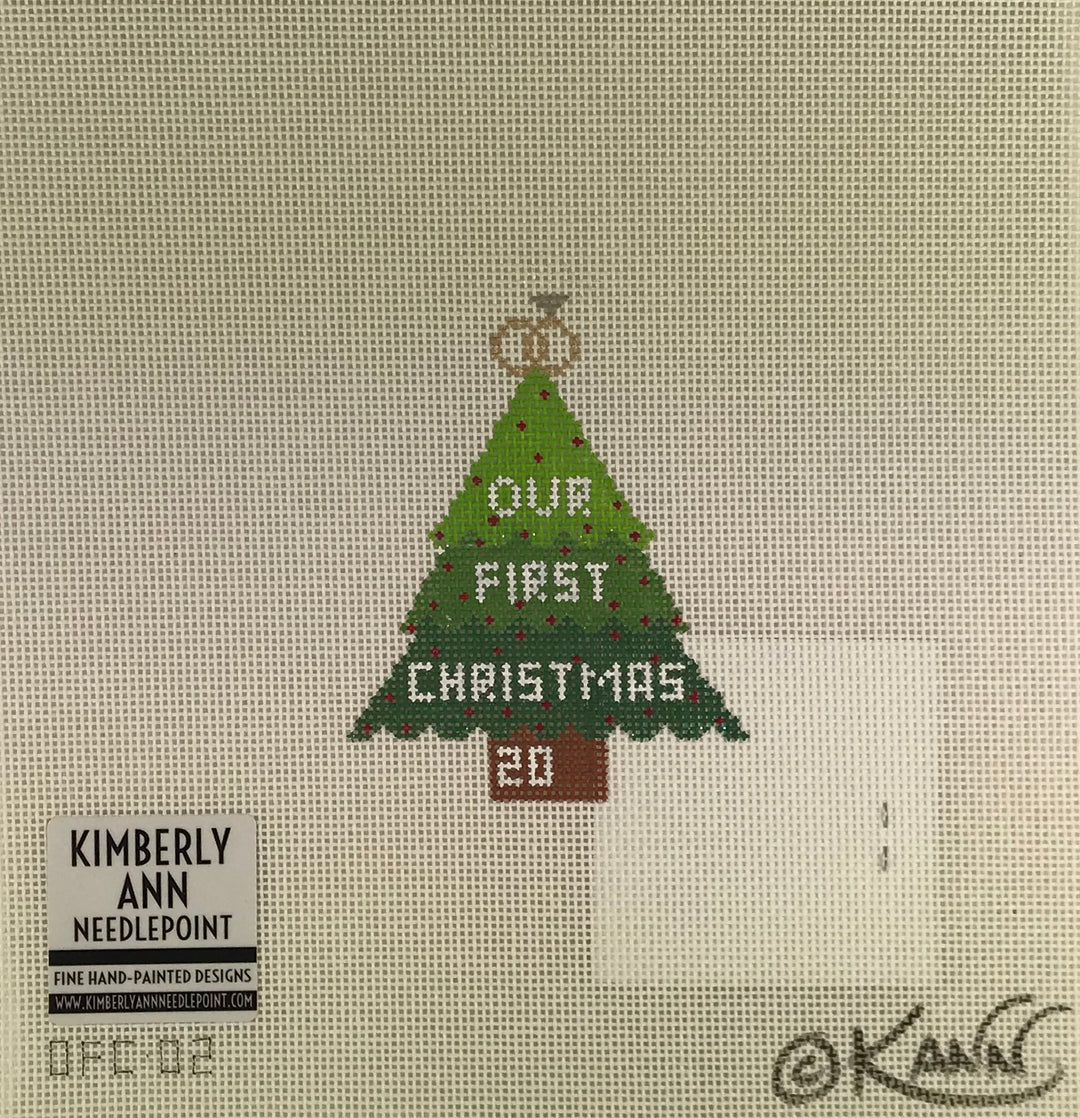Kimberly Ann Needlepoint OFC 02 Wedding Rings Xmas Tree