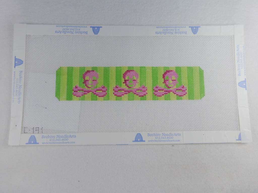 Clara Wells Needlepoint CLC191 Skulls Cuff