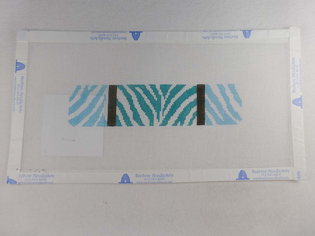 Clara Wells Needlepoint CLC203 Teal Zebra Cuff