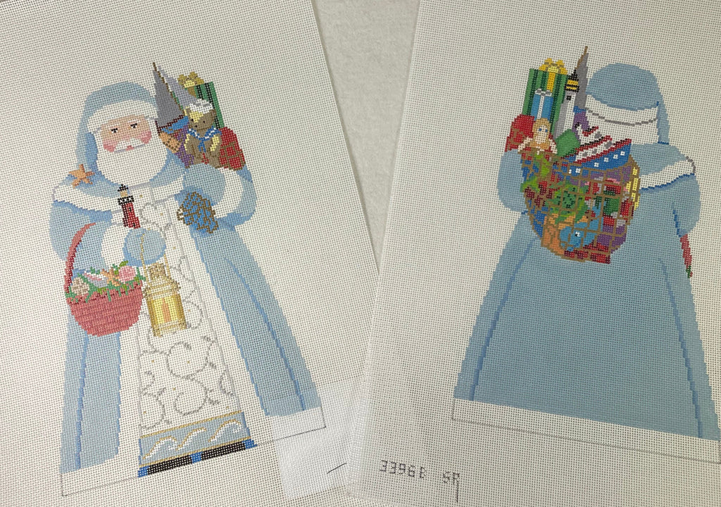 * Susan Roberts Needlepoint 3396F/B Tree Topper, Nautical Santa, Front/Back