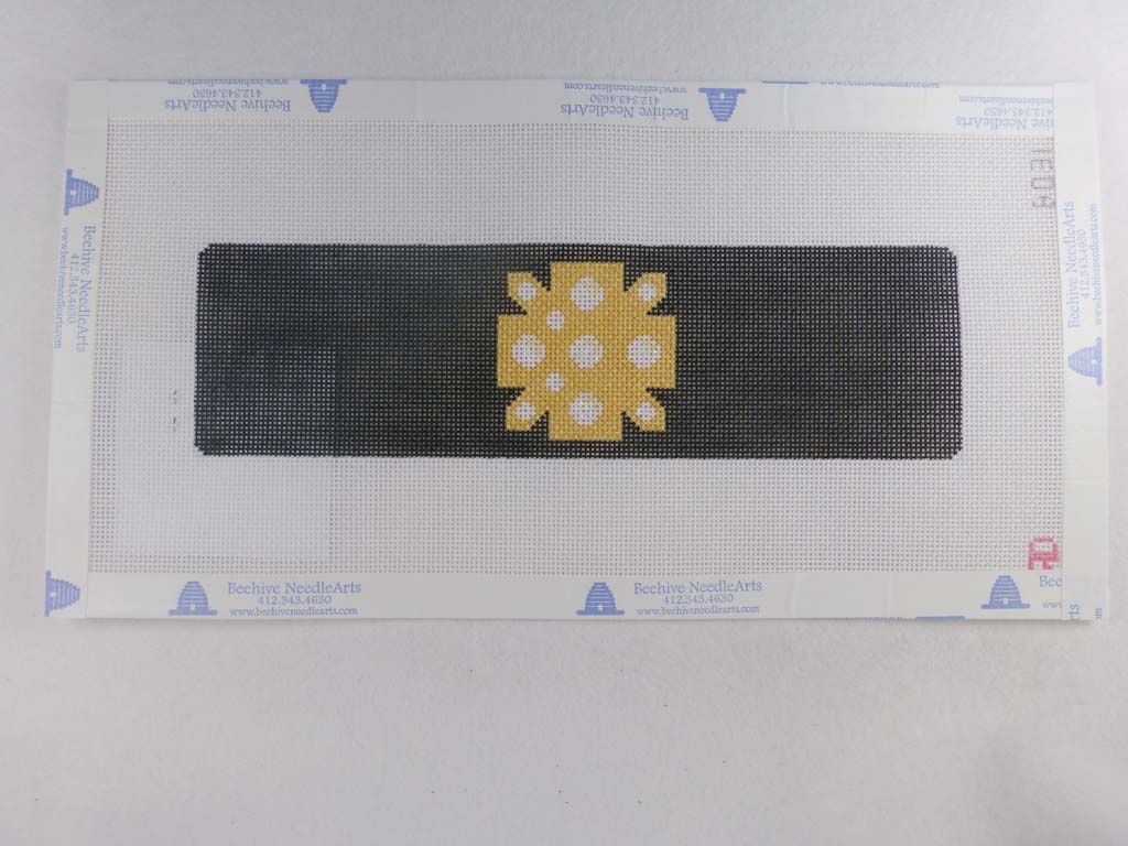 * SALE- Rachel Donley Needlepoint BO31 Black Gold Pearl Cuff