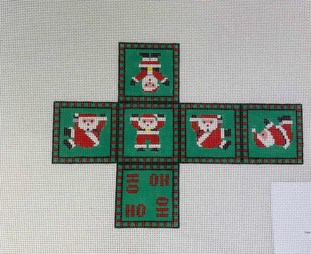 Susan Roberts Needlepoint 0206-18 Tumbling Santa Cube