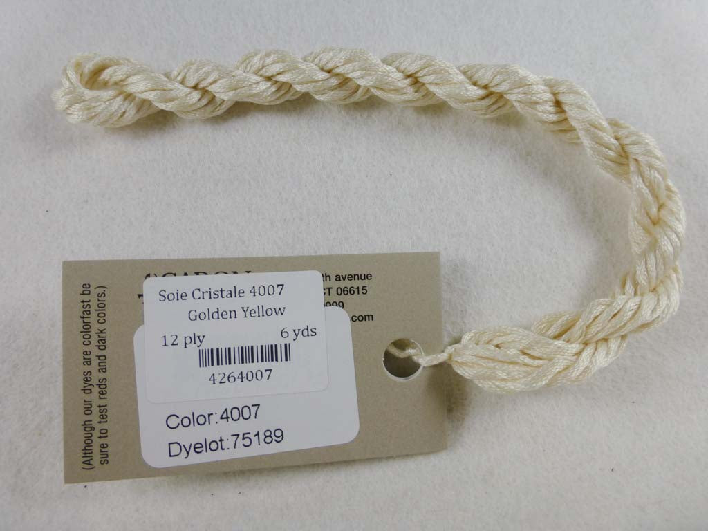 Soie Cristale 4007 Golden Yellow by Caron Collection From Beehive Needle Arts