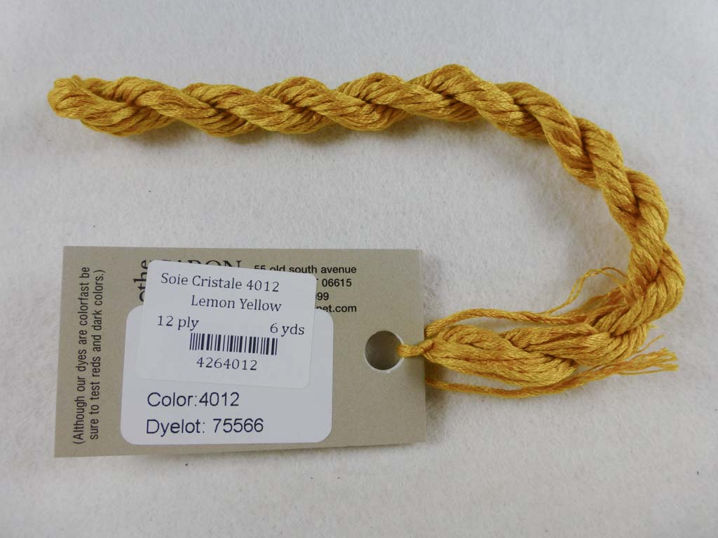 Soie Cristale 4012 Lemon Yellow by Caron Collection From Beehive Needle Arts