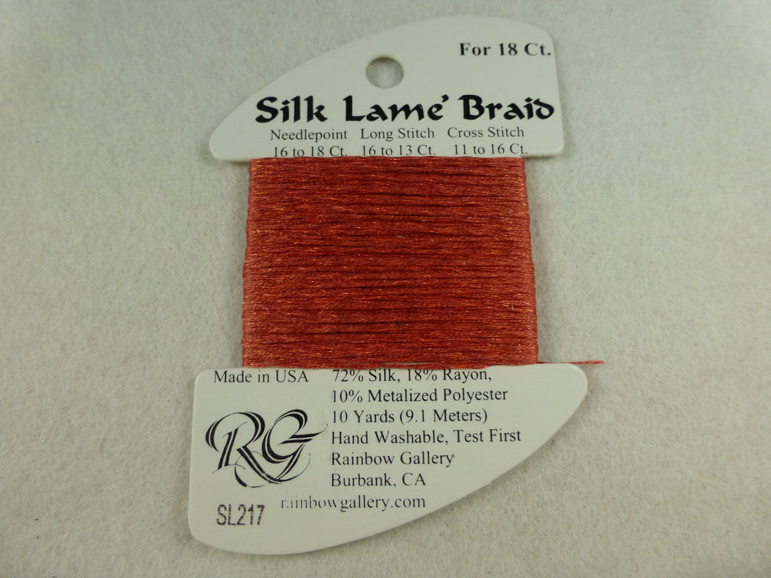 Silk Lame Braid SL217 Burnt Coral