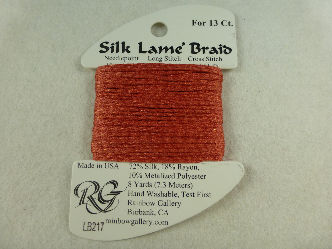 Silk Lame Braid LB217 Burnt Coral