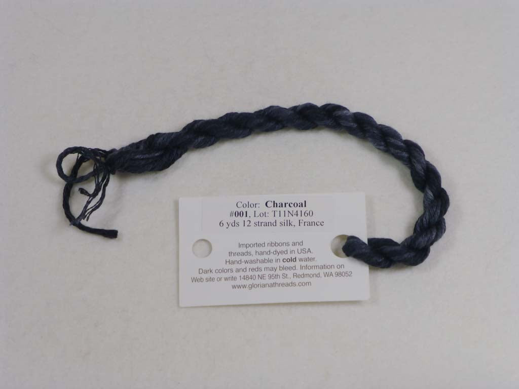 Gloriana Silk Floss 001 Charcoal by Gloriana From Beehive Needle Arts
