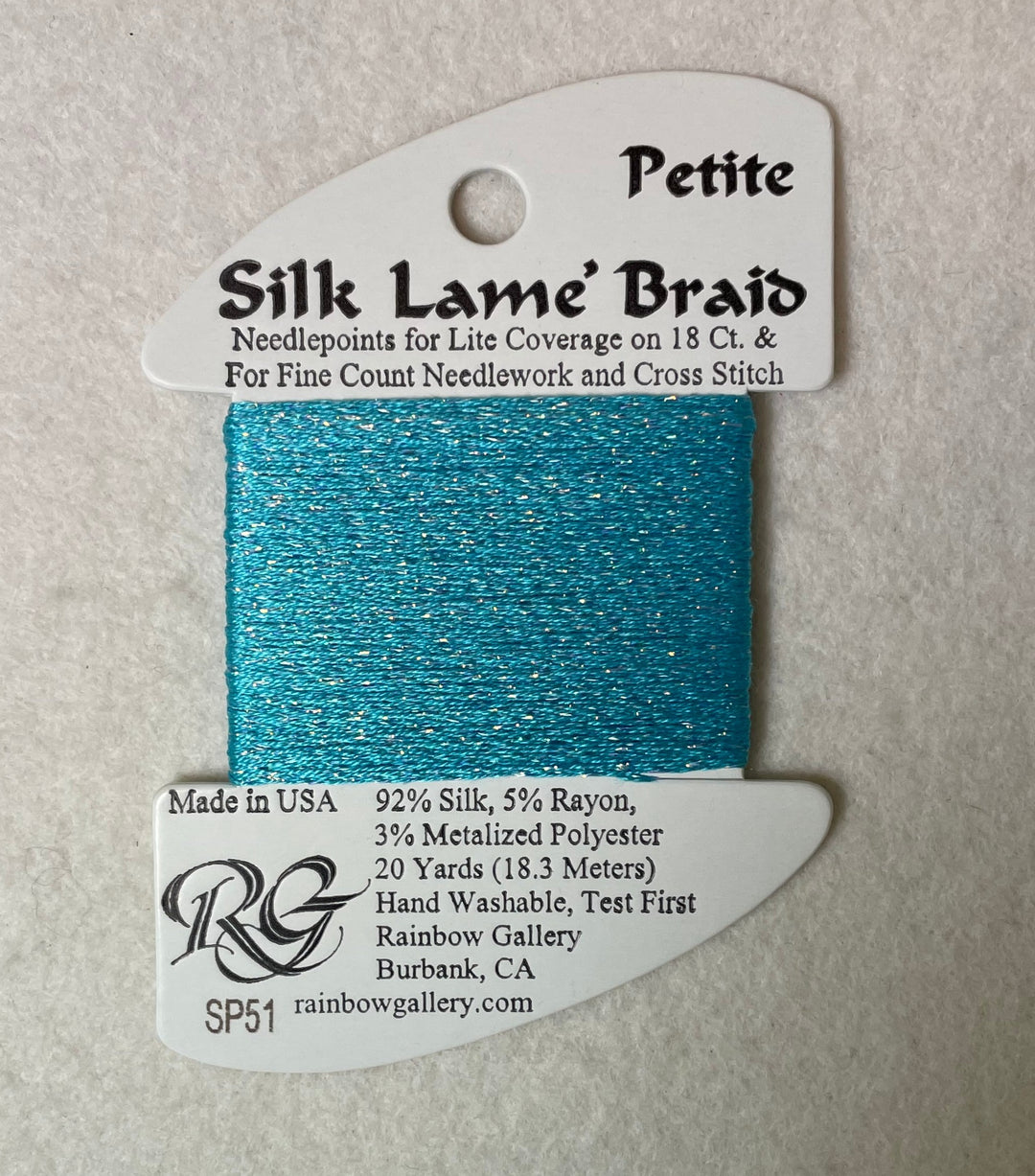 Petite Silk Lame Braid SP51 Turquoise