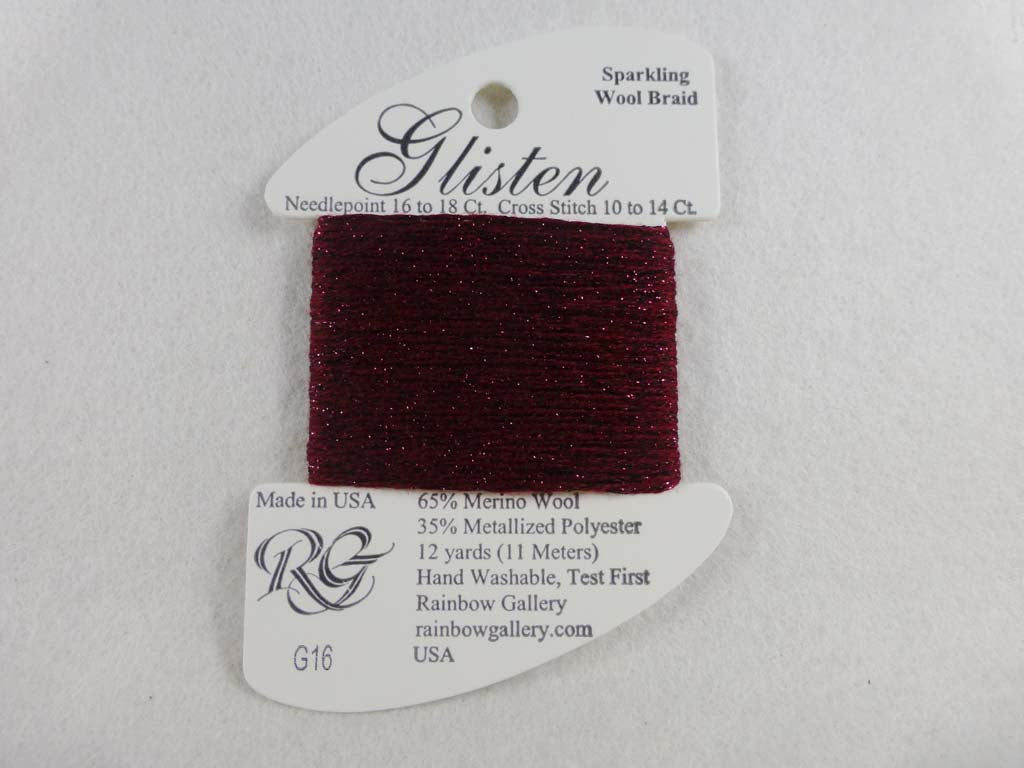 Glisten G16 Tawney Port by Rainbow Gallery From Beehive Needle Arts