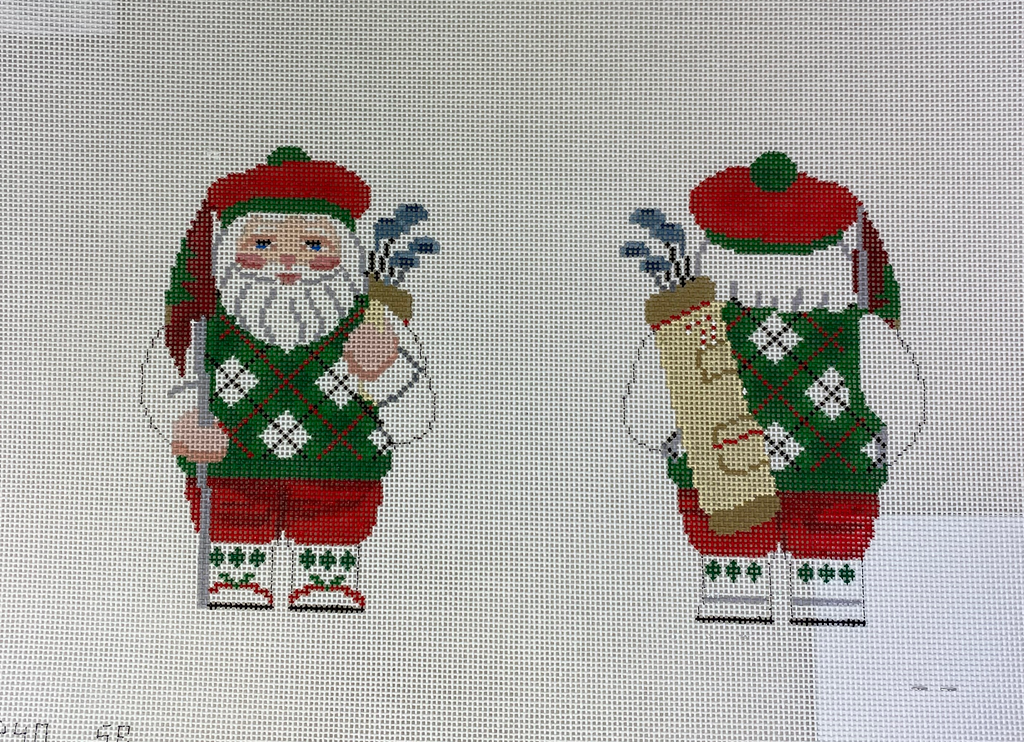 Susan Roberts Needlepoint 1240-18 Santa Golfing