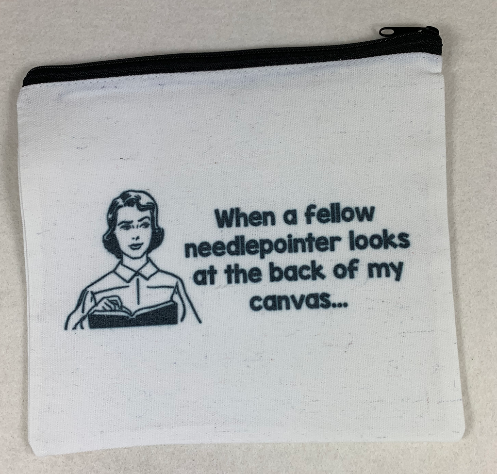 Alice Peterson Needlepoint PO108 Look at Back Canvas Pouch