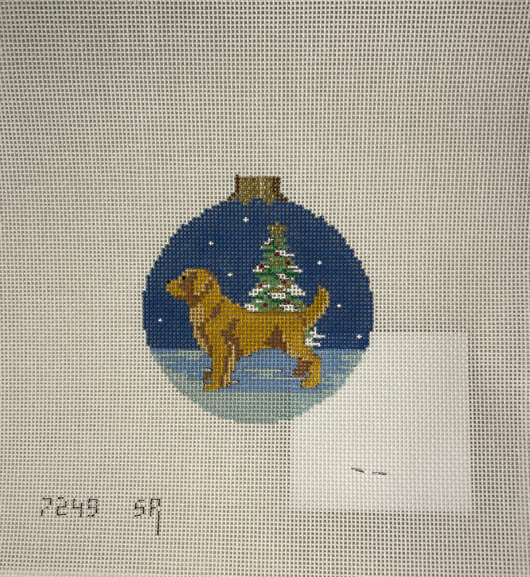 * Susan Roberts Needlepoint 7249 Golden Retriever Round