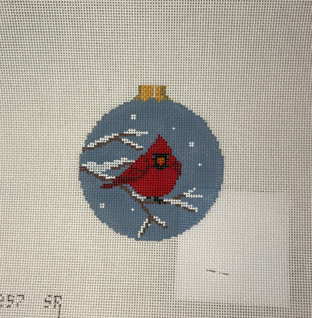 * Susan Roberts Needlepoint 7257 Puffed Cardinal Round
