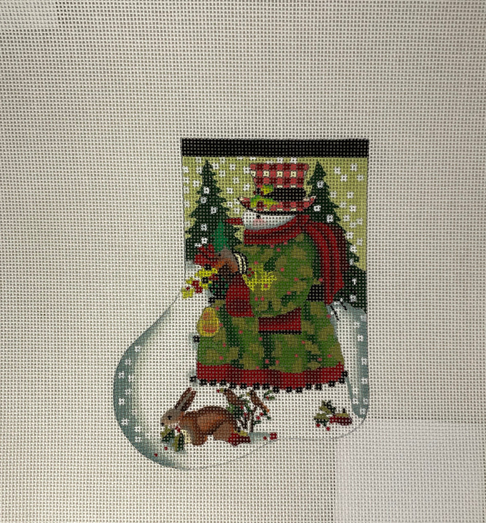 * Melissa Shirley 0730F Holly Snowman Mini-Sock