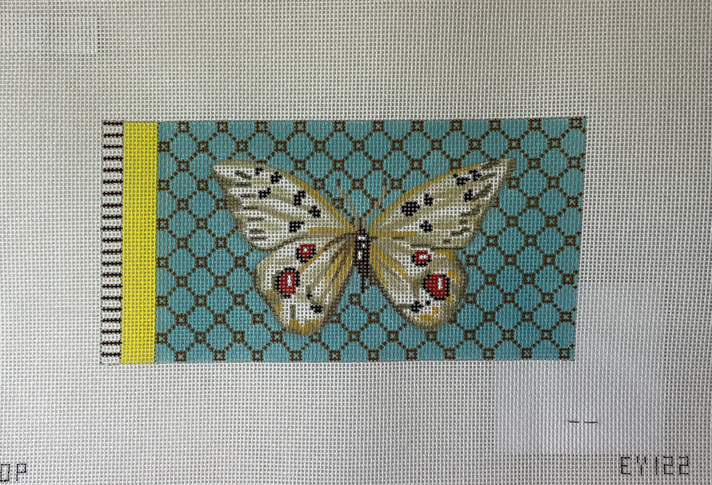 Colors of Praise EY122 Butterfly White on Turquois Eyeglass Case