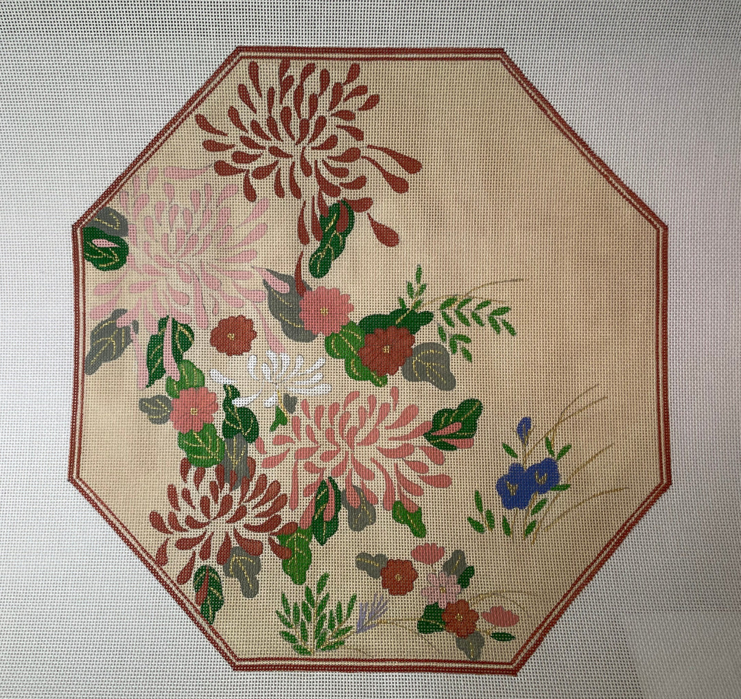 CBK Needlepoint Designs LC-3056A Chrysanthemums- Rust 18m