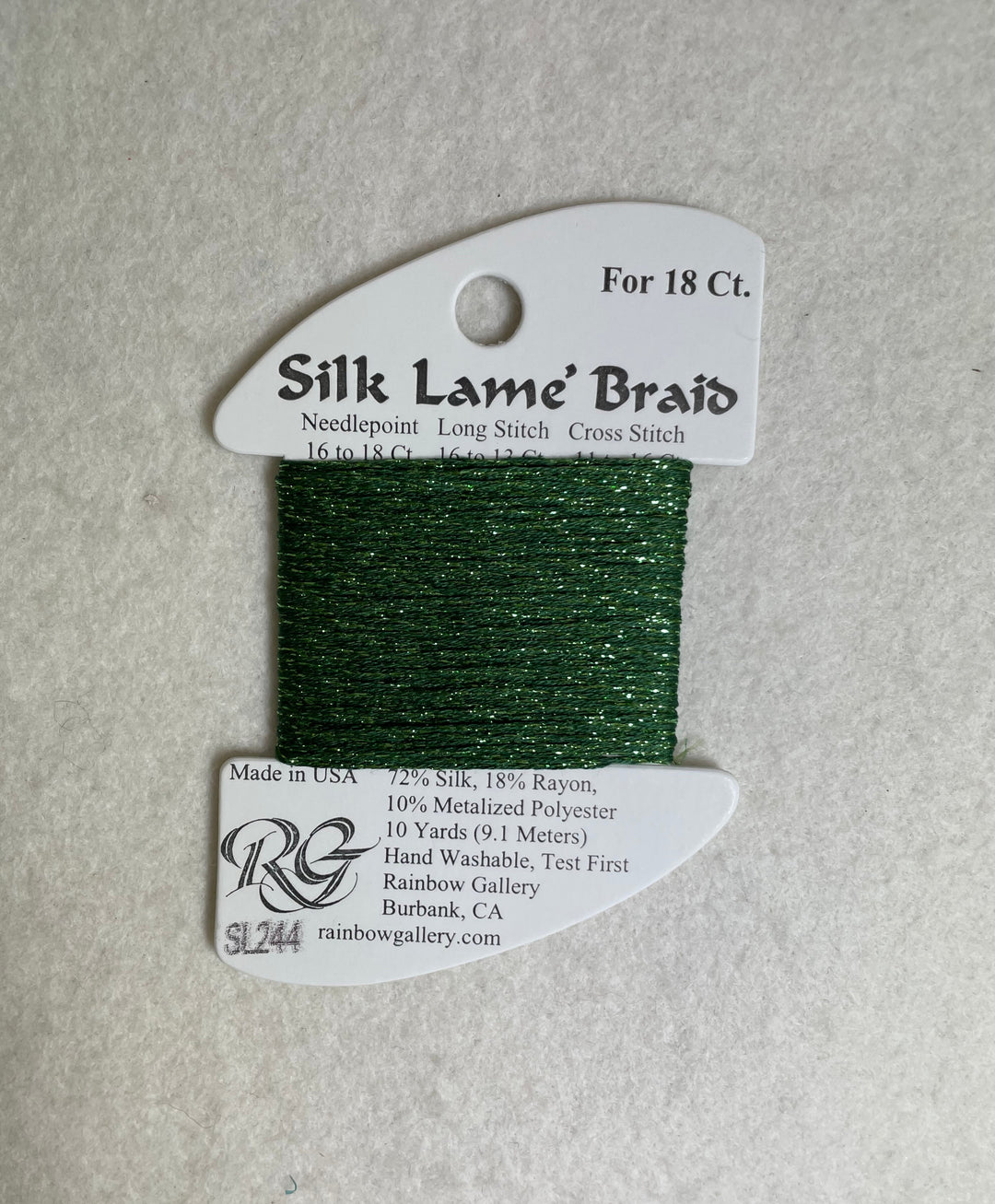 Silk Lame Braid SL244 Vineyard Green