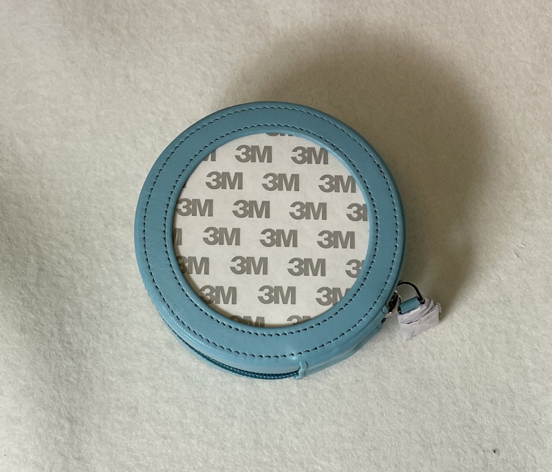 Planet Earth Leather Round 4in Case- Aqua